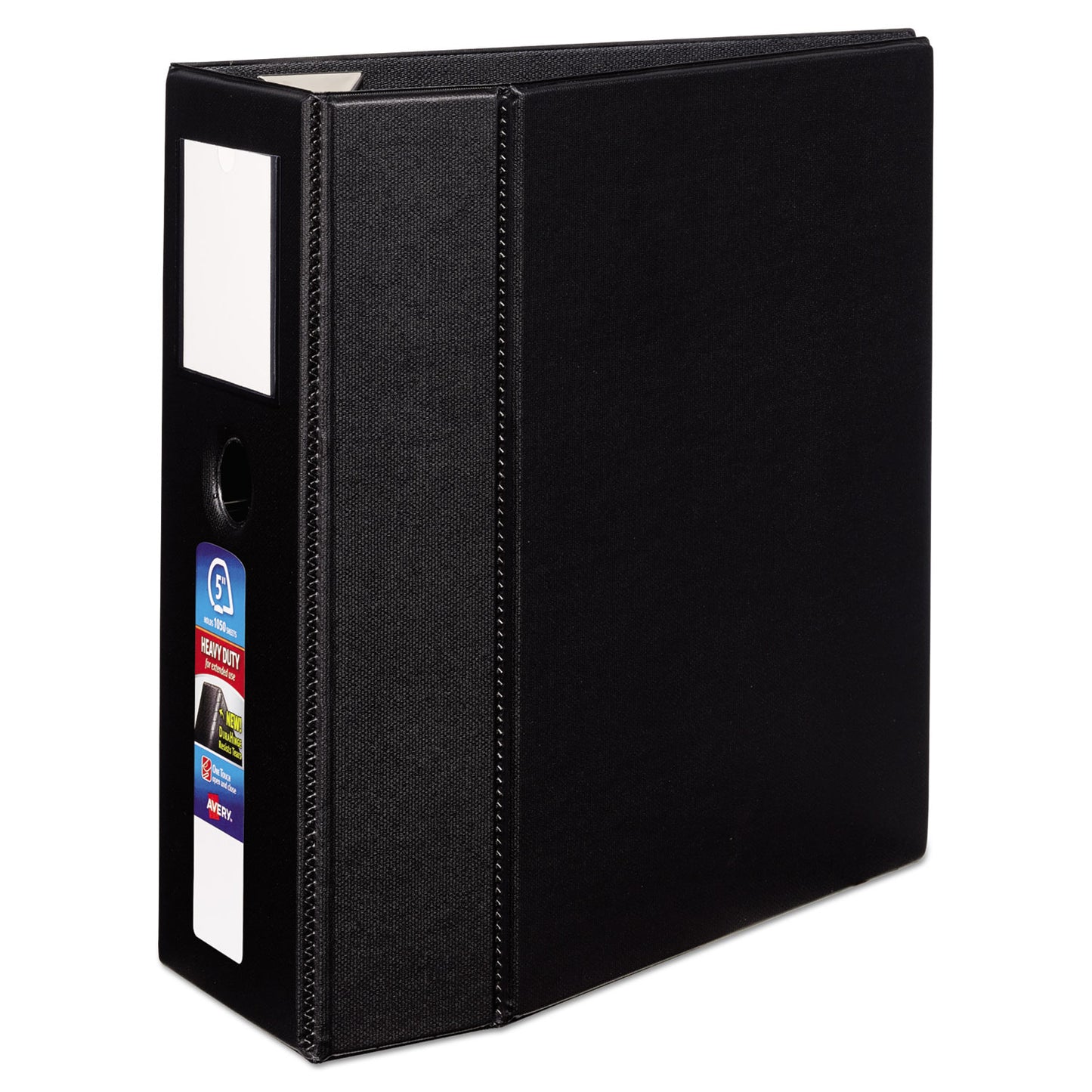 Avery Heavy-Duty Non-View Binder, DuraHinge, Three Locking One Touch EZD Rings, Spine Label, Thumb Notch, 5" Cap, 11 x 8.5, Black (79996)