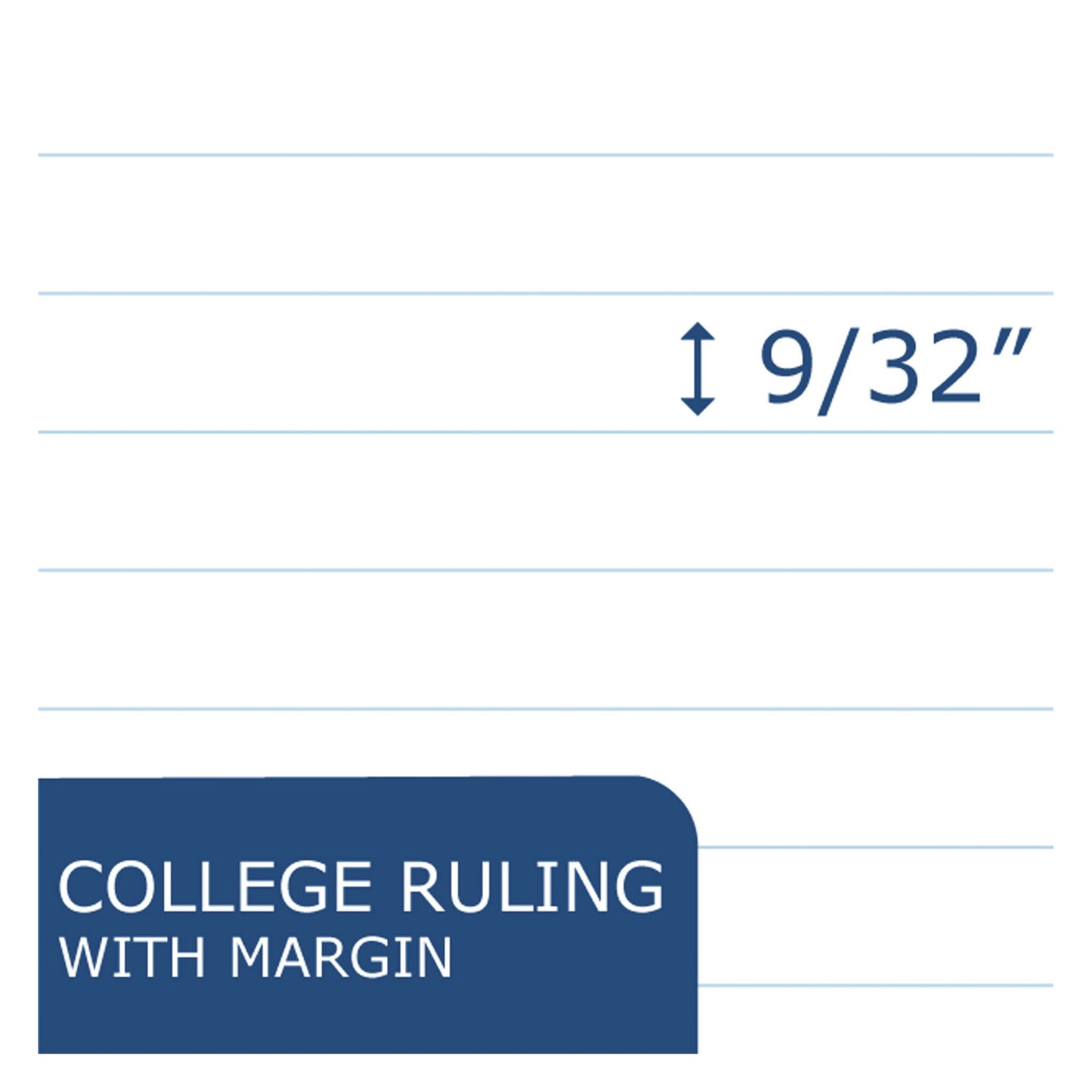 Roaring Spring WIDE Landscape Format Writing Pad, Unpunched with Standard Back, Medium/College Rule, 40 White 11 x 9.5 Sheets (74500)