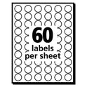 Avery Handwrite Only Self-Adhesive Removable Round Color-Coding Labels, 0.5" dia, Light Blue, 60/Sheet, 14 Sheets/Pack, (5050) (05050)