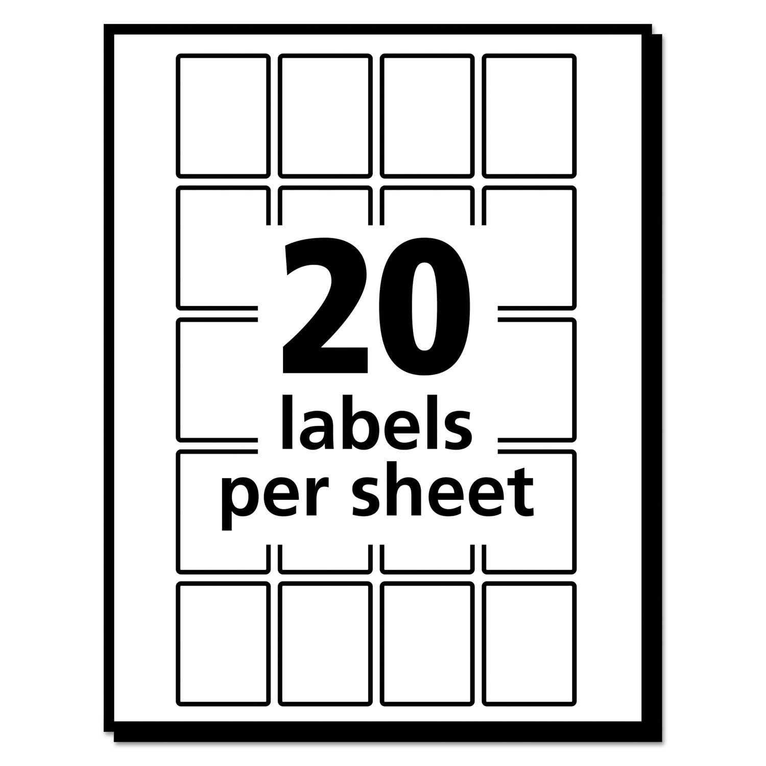 Avery Removable Multi-Use Labels, Inkjet/Laser Printers, 1 x 0.75, White, 20/Sheet, 50 Sheets/Pack, (5428) (05428)