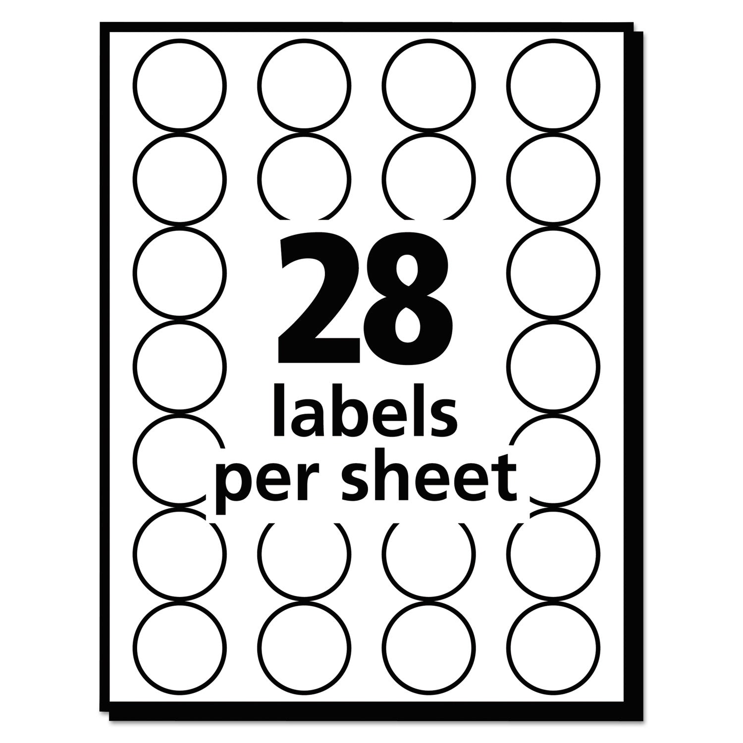 Avery Handwrite Only Self-Adhesive Removable Round Color-Coding Labels, 0.75" dia, Black, 28/Sheet, 36 Sheets/Pack, (5459) (05459)