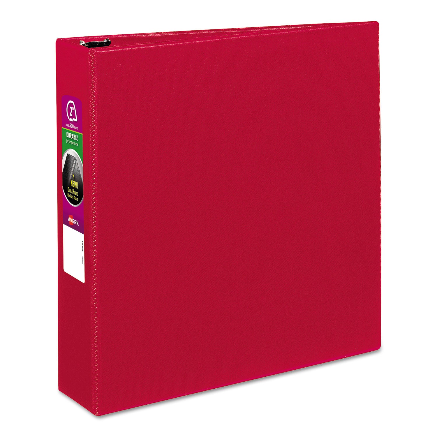 Avery Durable Non-View Binder with DuraHinge and Slant Rings, 3 Rings, 2" Capacity, 11 x 8.5, Red (27203)
