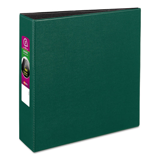 Avery Durable Non-View Binder with DuraHinge and Slant Rings, 3 Rings, 3" Capacity, 11 x 8.5, Green (27653)