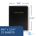 Roaring Spring Lab Research Notebook, Quadrille Rule (5 sq/in), Black Cover, (72) 11.25 x 8.75 Sheets (77160)