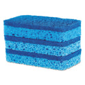 S.O.S. All Surface Scrubber Sponge, 2.5 x 4.5, 0.9" Thick, Dark Blue, 3/Pack, 8 Packs/Carton (91028CT)