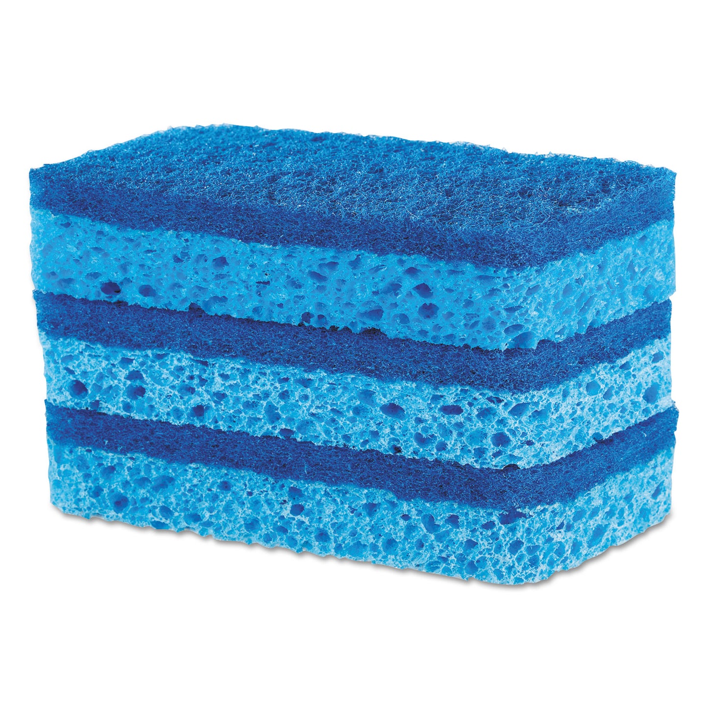 S.O.S. All Surface Scrubber Sponge, 2.5 x 4.5, 0.9" Thick, Dark Blue, 3/Pack, 8 Packs/Carton (91028CT)
