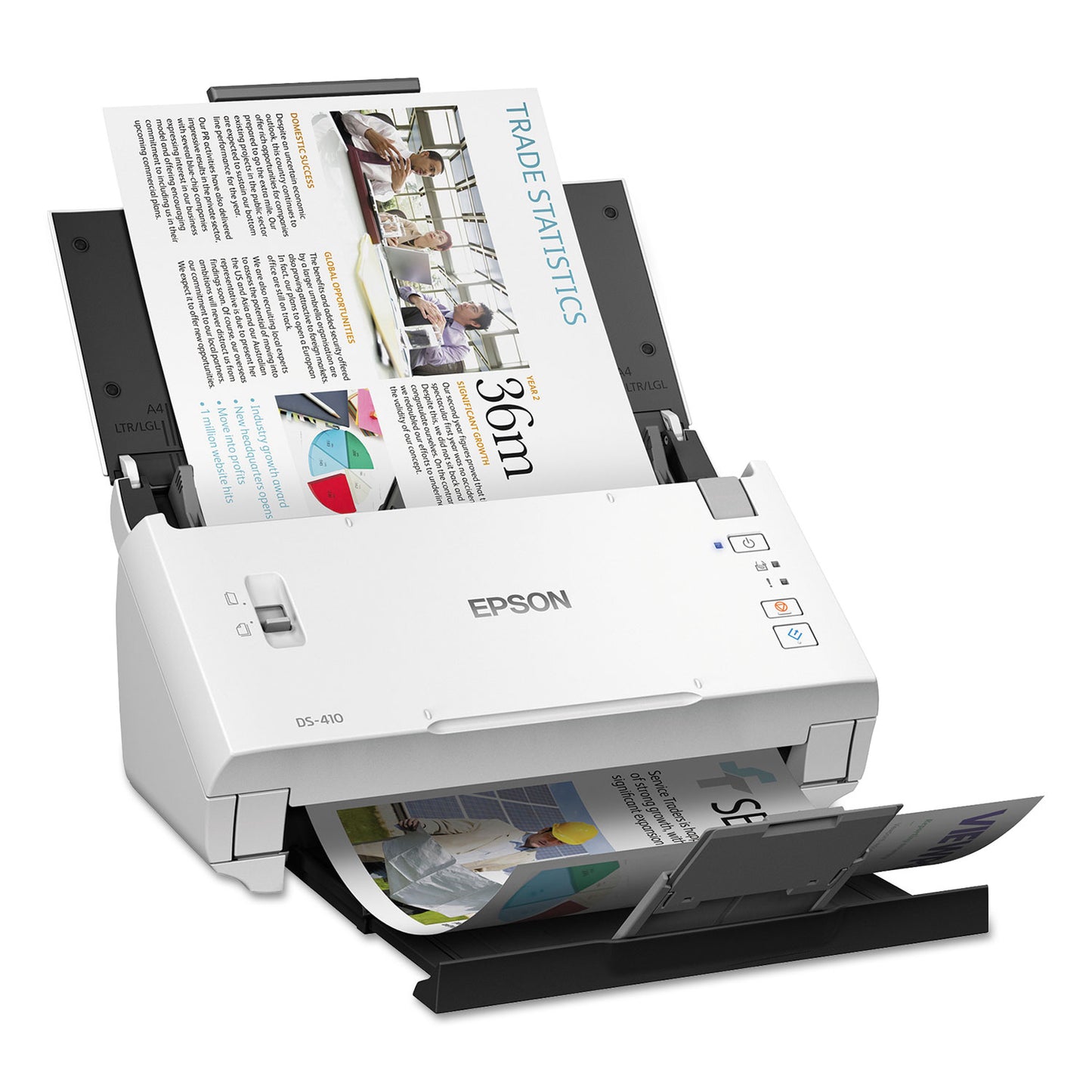 Epson DS-410 Document Scanner, 600 dpi Optical Resolution, 50-Sheet Duplex Auto Document Feeder (B11B249201)