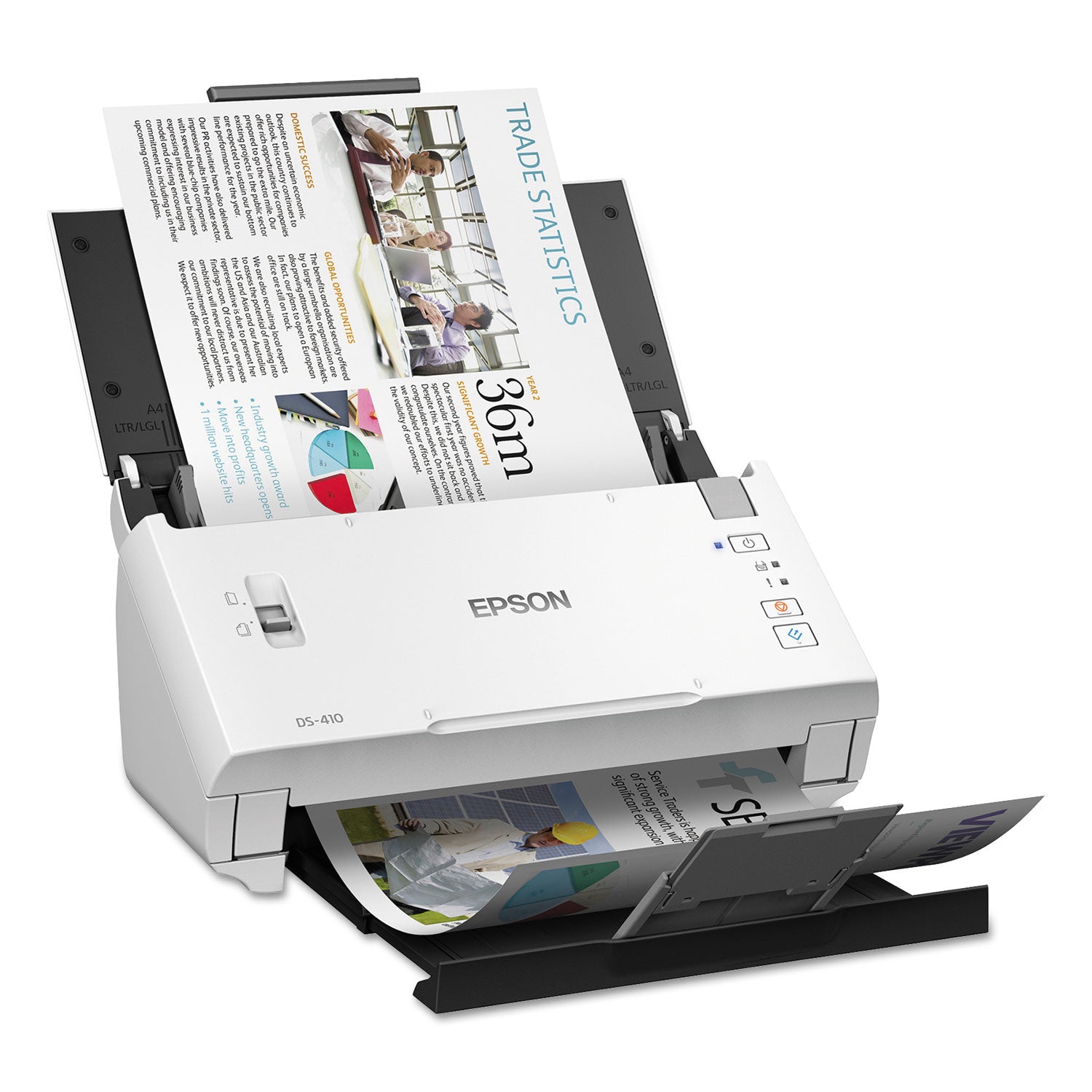 Epson DS-410 Document Scanner, 600 dpi Optical Resolution, 50-Sheet Duplex Auto Document Feeder (B11B249201)