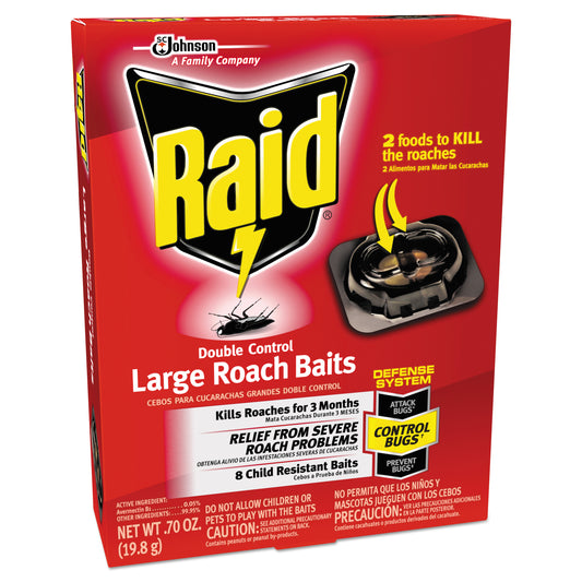 Raid Roach Baits, 0.7 oz Box, 6/Carton (334863)