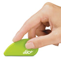 slice Safety Cutters, Fixed, Non Replaceable Micro Safety Blade, 0.1" Ceramic Blade, 2.4" Plastic Handle, Green (00200)