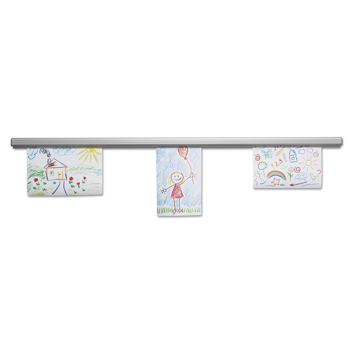 Advantus Grip-A-Strip Display Rail, 12 x 1.5, Aluminum Finish (1025)
