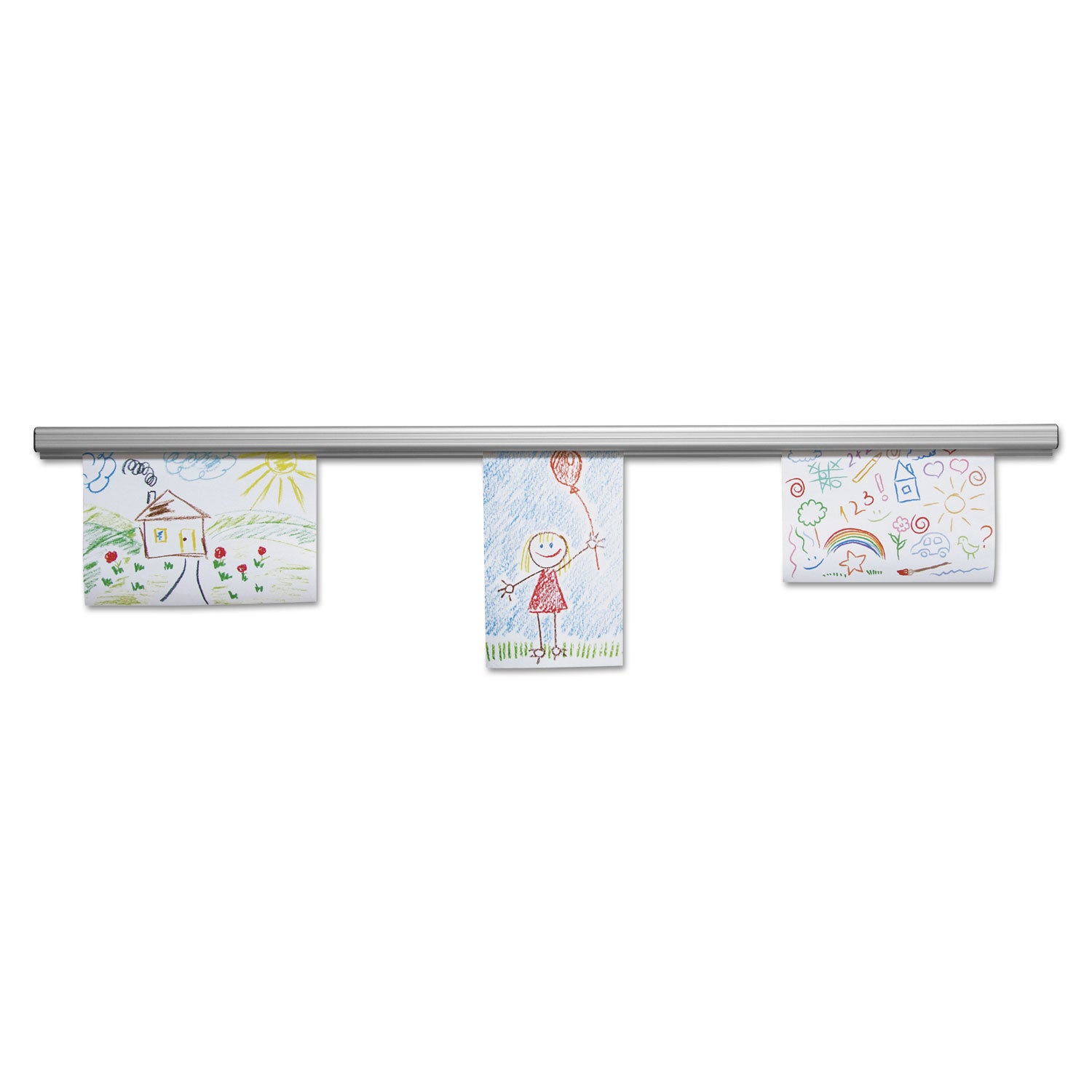 Advantus Grip-A-Strip Display Rail, 12 x 1.5, Aluminum Finish (1025)