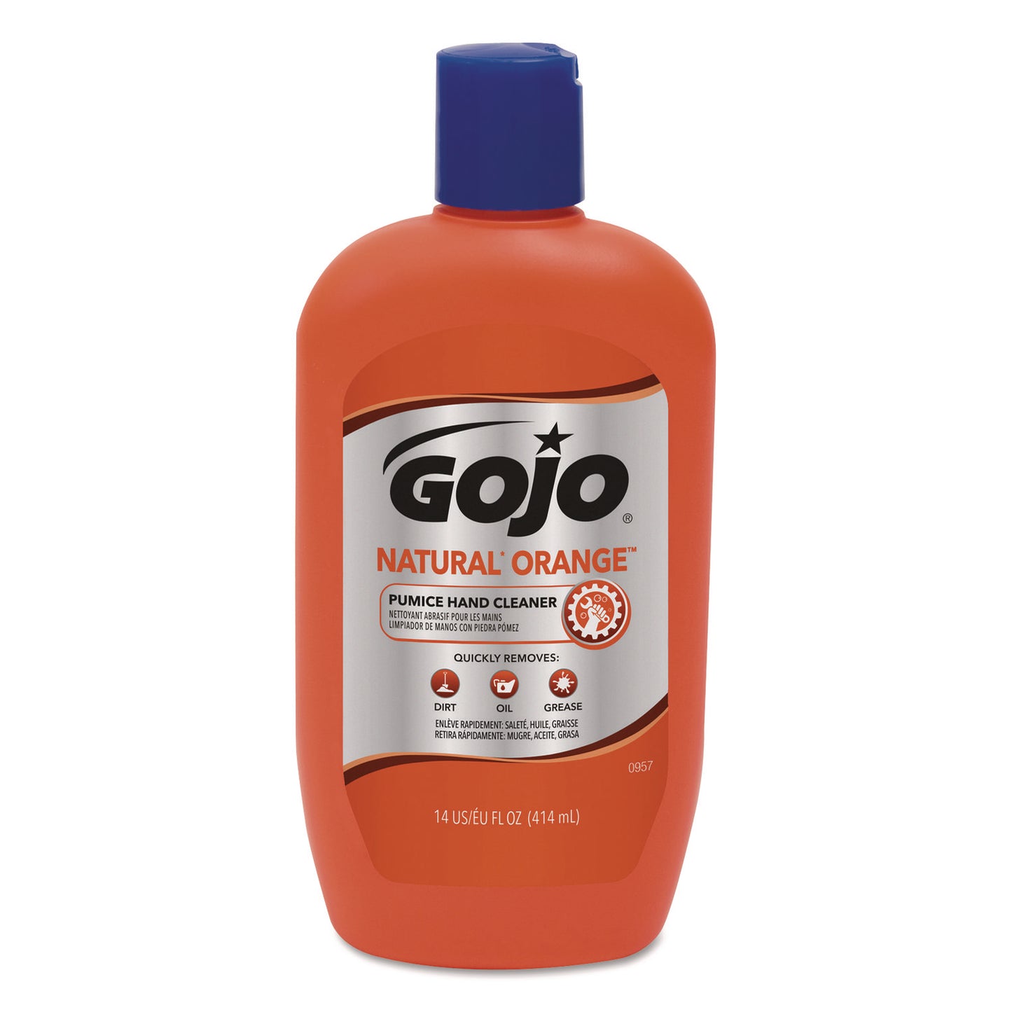 GOJO NATURAL ORANGE Pumice Hand Cleaner, Citrus Scent, 14 oz, 12/Carton (095712CT)