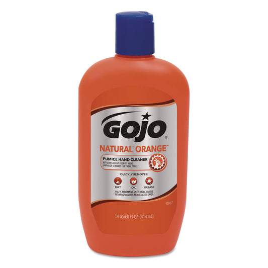 GOJO NATURAL ORANGE Pumice Hand Cleaner, Citrus Scent, 14 oz, 12/Carton (095712CT)