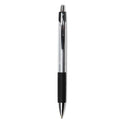 Universal Comfort Grip Ballpoint Pen, Retractable, Medium 1 mm, Black Ink, Silver/Black Barrel, Dozen (15540)