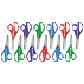 Universal Kids' Scissors, Rounded Tip, 5" Long, 1.75" Cut Length, Straight Assorted Color Handles, 12/Pack (92023)