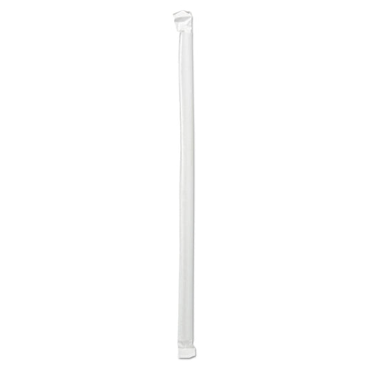 Boardwalk Wrapped Giant Straws, 10.25", Polypropylene, Clear, 1,000/Carton (JSTW1025CLR)