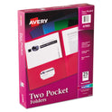 Avery Two-Pocket Folder, 40-Sheet Capacity, 11 x 8.5, Assorted Colors, 25/Box (47993)