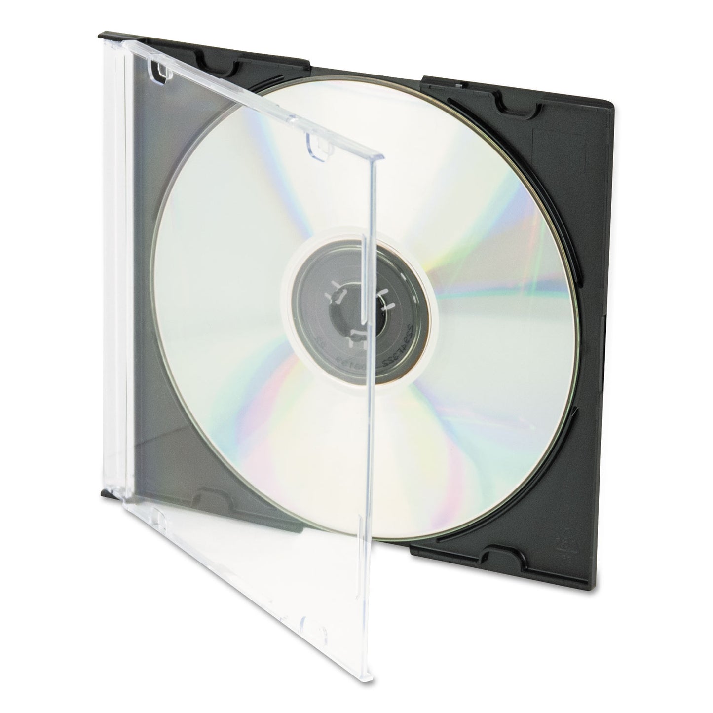 Innovera CD/DVD Slim Jewel Cases, Clear/Black, 50/Pack (85826)