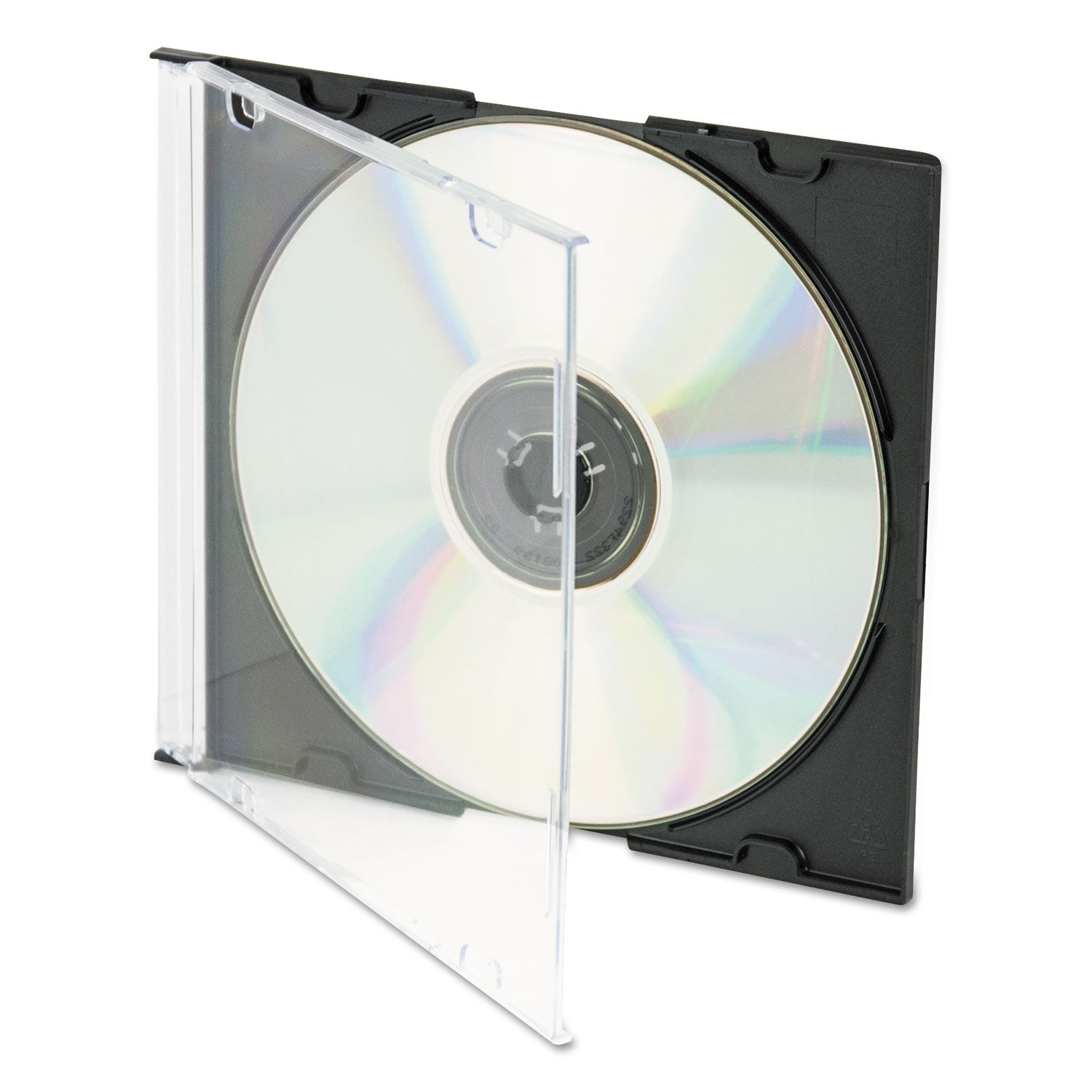 Innovera CD/DVD Slim Jewel Cases, Clear/Black, 50/Pack (85826)