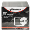 Innovera CD/DVD Slim Jewel Cases, Clear/Black, 25/Pack (85825)