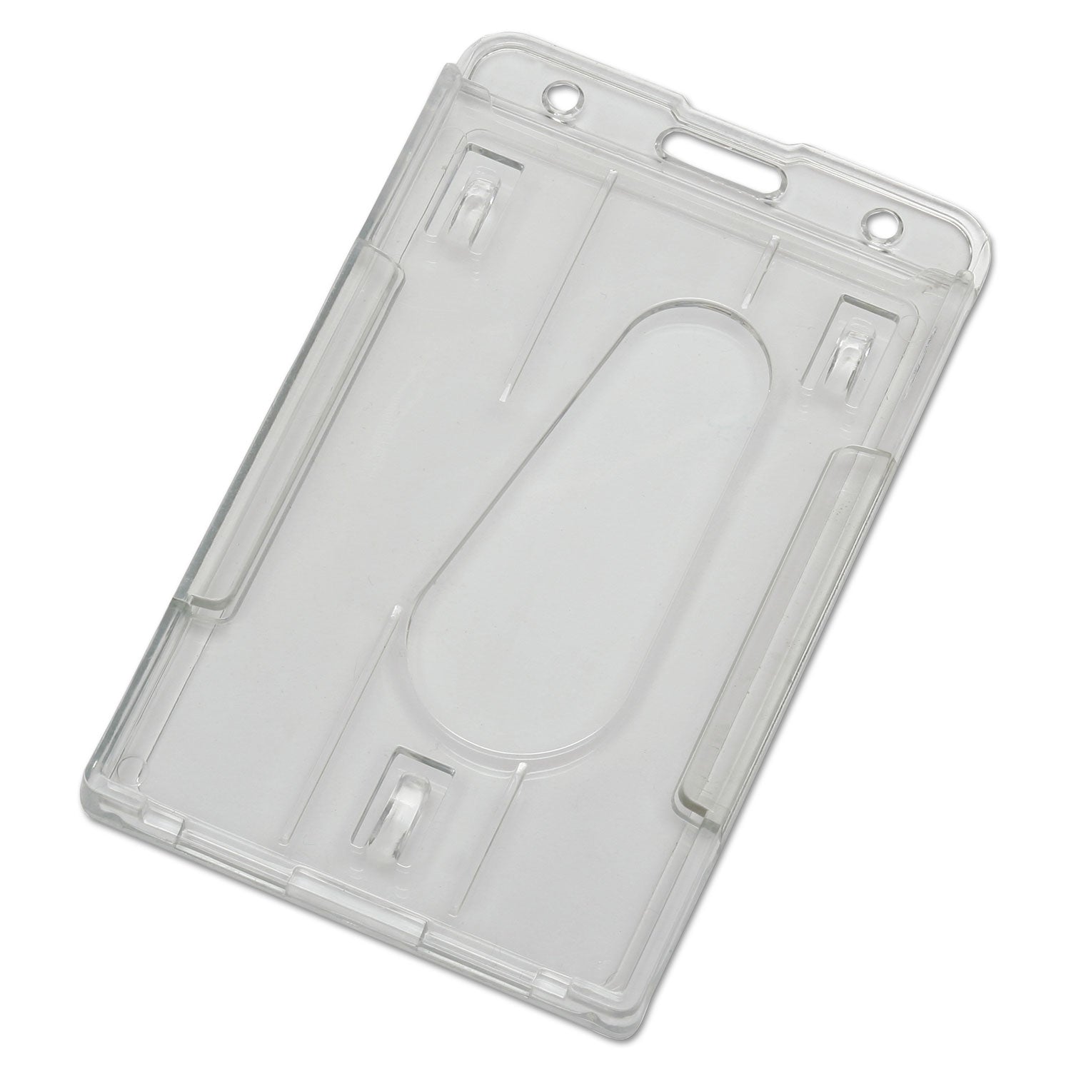 AbilityOne 8455016660469, SKILCRAFT Dual Card ID Holder, Horizontal/Vertical, 2.13" x 3.38", Clear, 24/Pack