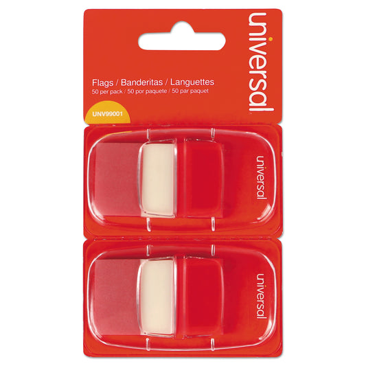 Universal Page Flags, Red, 50 Flags/Dispenser, 2 Dispensers/Pack (99001)