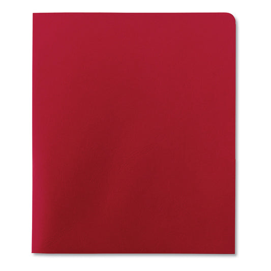 Smead Two-Pocket Folder, Textured Paper, 100-Sheet Capacity, 11 x 8.5, Red, 25/Box (87859)