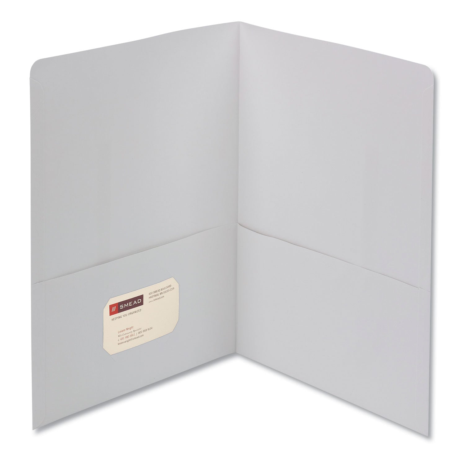 Smead Two-Pocket Folder, Textured Paper, 100-Sheet Capacity, 11 x 8.5, White, 25/Box (87861)