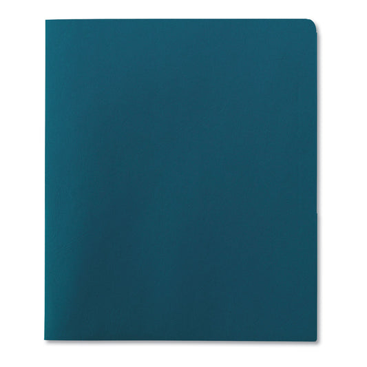 Smead Two-Pocket Folder, Textured Paper, 100-Sheet Capacity, 11 x 8.5, Teal, 25/Box (87867)