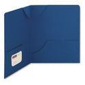 Smead Lockit Two-Pocket Folder, Textured Paper, 100-Sheet Capacity, 11 x 8.5, Dark Blue, 25/Box (87982)