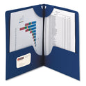 Smead Lockit Two-Pocket Folder, Textured Paper, 100-Sheet Capacity, 11 x 8.5, Dark Blue, 25/Box (87982)