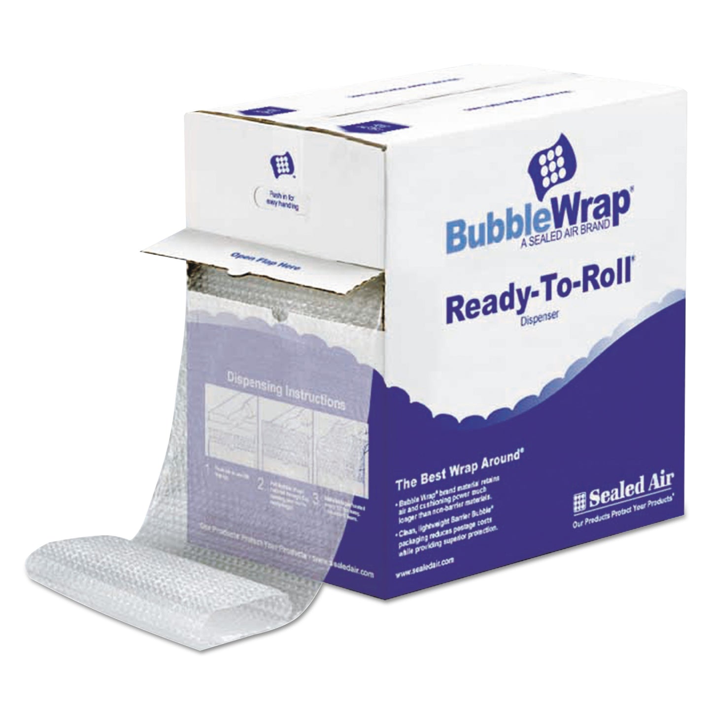 Sealed Air Bubble Wrap Cushioning Material in Dispenser Box, 0.19" Thick, 12" x 175 ft (88655)