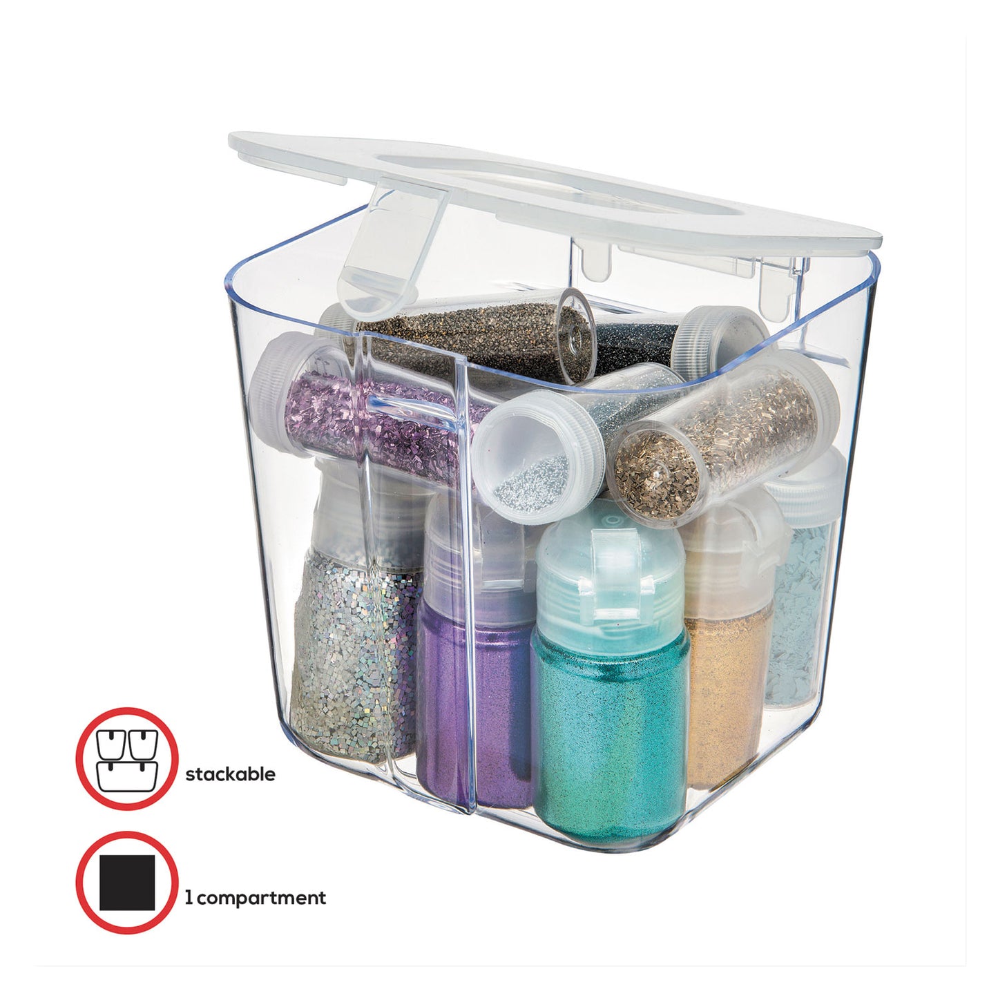 Deflecto Stackable Caddy Organizer, Small, Plastic, 4.33 x 4 x 4.38, White (29101CR)