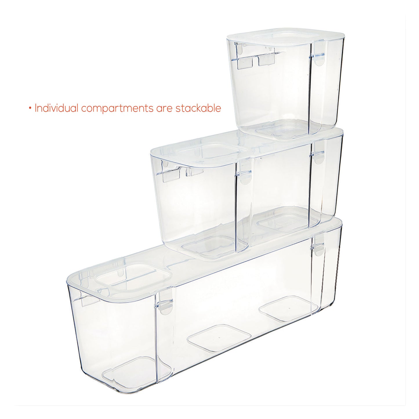 Deflecto Stackable Caddy Organizer, Large, Plastic, 13.24 x 4 x 4.38, White (29301CR)