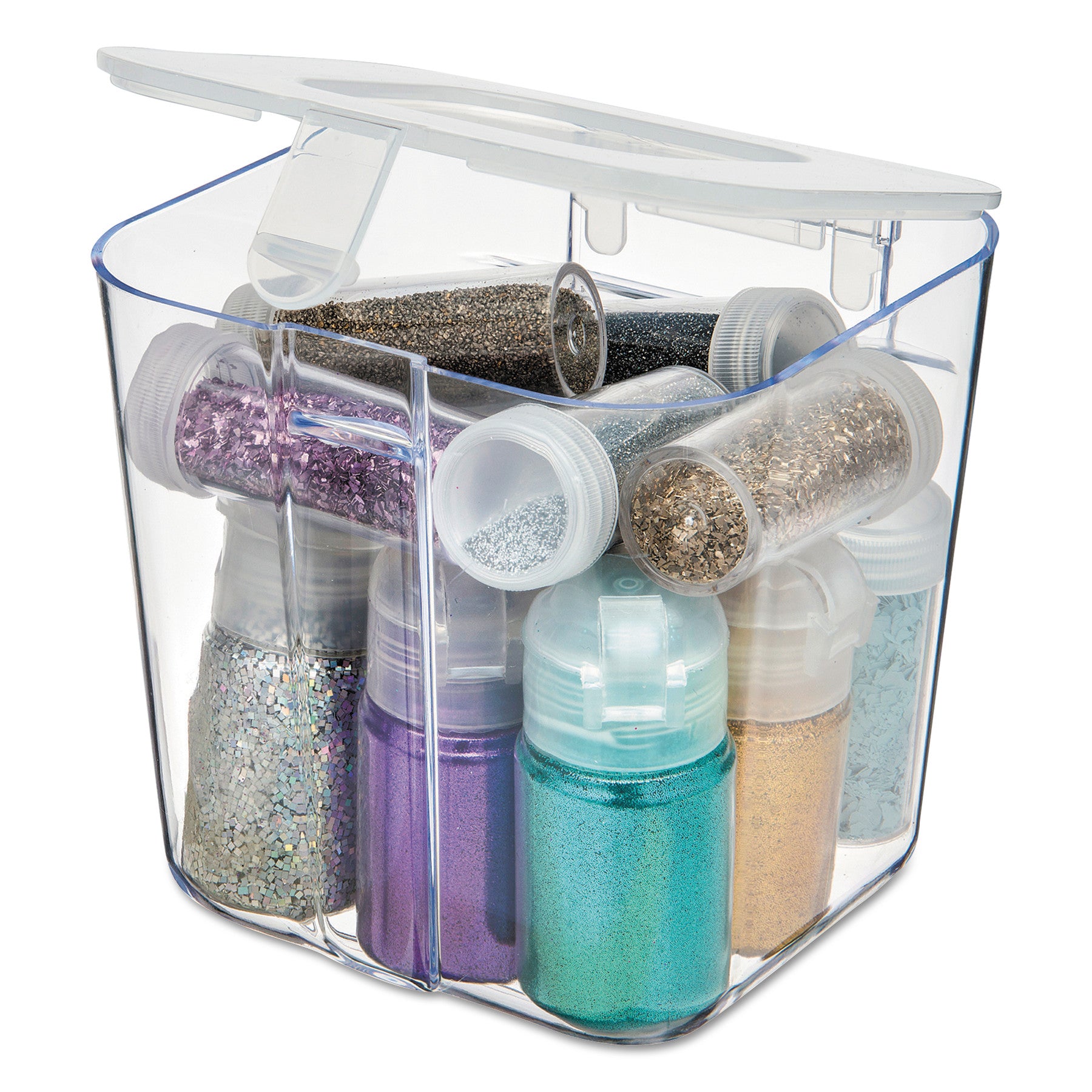 Deflecto Stackable Caddy Organizer, Small, Plastic, 4.33 x 4 x 4.38, White (29101CR)