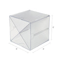 Deflecto Stackable Cube Organizer, X Divider, 4 Compartments, Plastic, 6 x 7.2 x 6, Clear (350201)