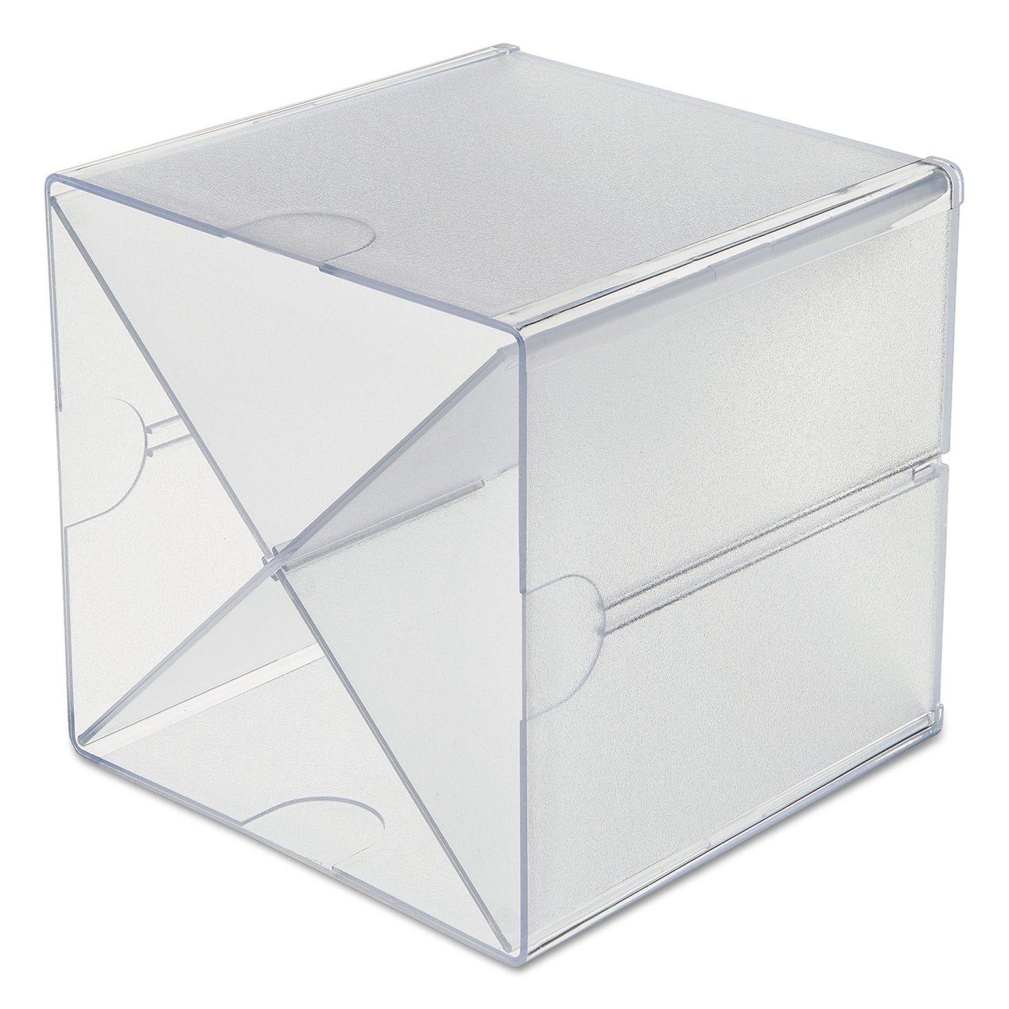 Deflecto Stackable Cube Organizer, X Divider, 4 Compartments, Plastic, 6 x 7.2 x 6, Clear (350201)