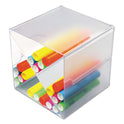 Deflecto Stackable Cube Organizer, X Divider, 4 Compartments, Plastic, 6 x 7.2 x 6, Clear (350201)