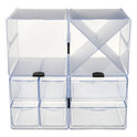 Deflecto Stackable Cube Organizer, 1 Compartment, 6 x 6 x 6, Plastic, Clear (350401)