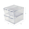 Deflecto Stackable Cube Organizer, 4 Compartments, 4 Drawers, Plastic, 6 x 7.2 x 6, Clear (350301)