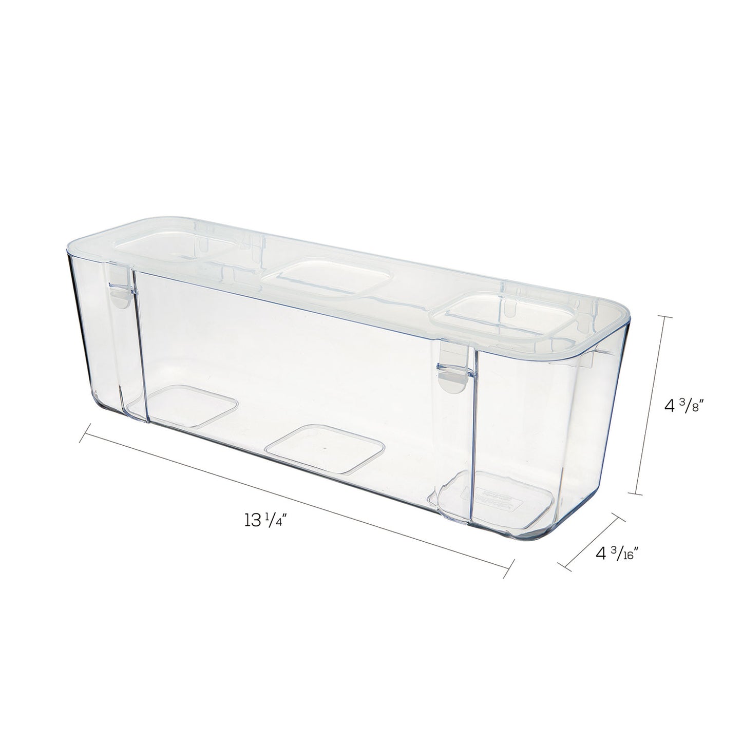 Deflecto Stackable Caddy Organizer, Large, Plastic, 13.24 x 4 x 4.38, White (29301CR)