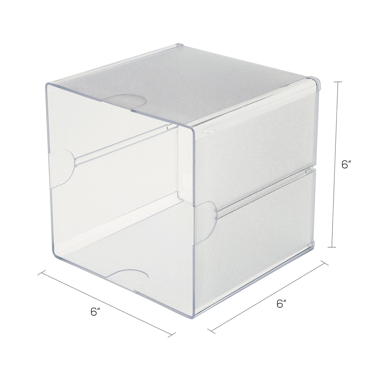 Deflecto Stackable Cube Organizer, 1 Compartment, 6 x 6 x 6, Plastic, Clear (350401)