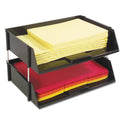 Deflecto Industrial Tray Side-Load Stacking Tray Set, 2 Sections, Letter to Legal Size Files, 16.38" x 11.13" x 3.5", Black, 2/Pack (582704)