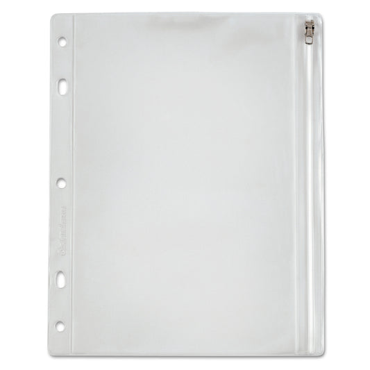 Oxford Zippered Ring Binder Pocket, 10.5 x 8, Clear (68504)