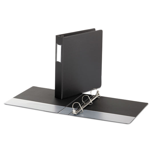 Universal Deluxe Non-View D-Ring Binder with Label Holder, 3 Rings, 1.5" Capacity, 11 x 8.5, Black (20771)