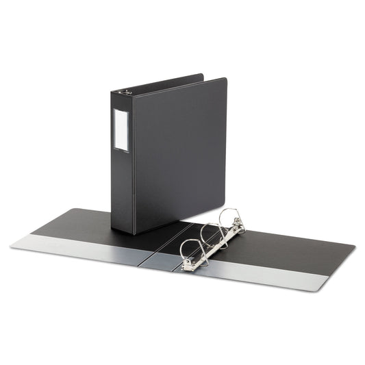 Universal Deluxe Non-View D-Ring Binder with Label Holder, 3 Rings, 2" Capacity, 11 x 8.5, Black (20781)