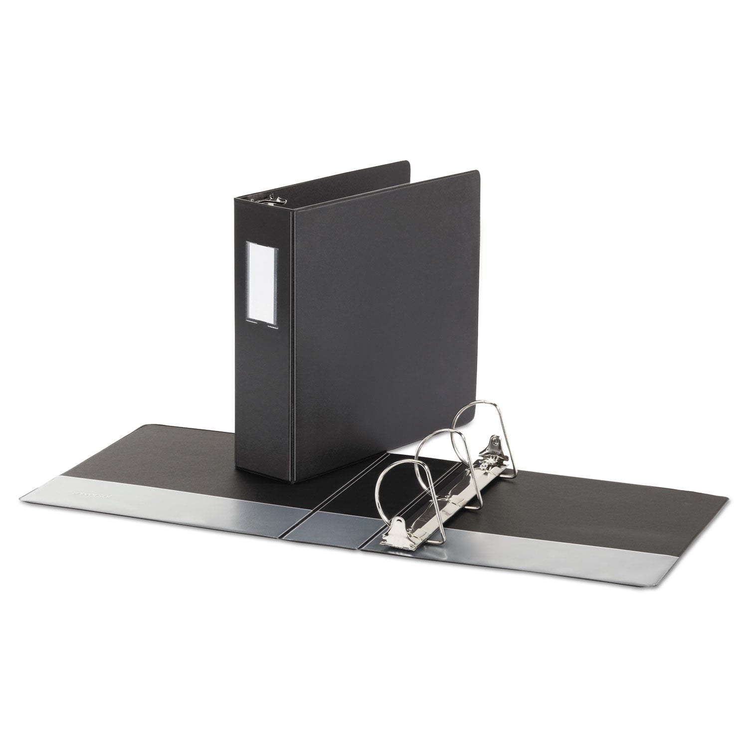 Universal Deluxe Non-View D-Ring Binder with Label Holder, 3 Rings, 3" Capacity, 11 x 8.5, Black (20791)