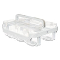 Deflecto Stackable Caddy Organizer with S, M and L Containers, Plastic, 10.5 x 14 x 6.5, White Caddy/Clear Containers (29003)