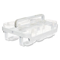 Deflecto Stackable Caddy Organizer with S, M and L Containers, Plastic, 10.5 x 14 x 6.5, White Caddy/Clear Containers (29003)